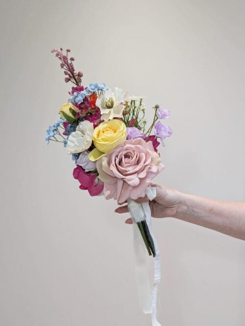 Coral bridesmaids bouquet sample