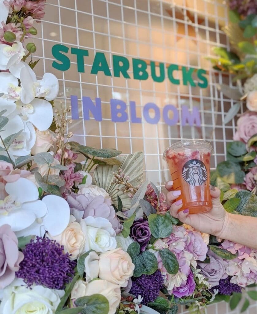 flower wall for starbucks event